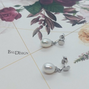 Bedugós csepp gyöngy fülbevaló - ékszer - fülbevaló - lógó csepp fülbevaló - Meska.hu