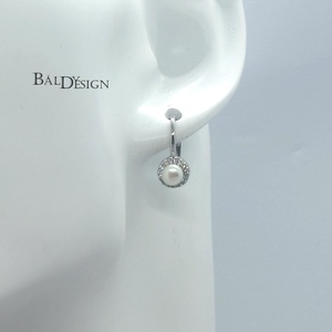 Ezüst gyöngyös fülbevaló - ékszer - fülbevaló - lógó fülbevaló - Meska.hu