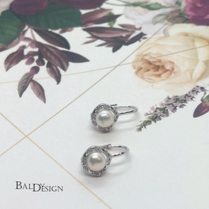 Patentos gyöngyös fülbevaló - ékszer - fülbevaló - lógó fülbevaló - Meska.hu