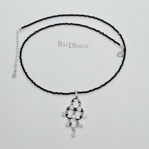 Spinel nyaklánc ezüst medállal - ékszer - nyaklánc - medálos nyaklánc - Meska.hu