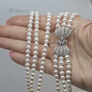 3 soros gyöngy nyaklánc - ékszer - nyaklánc - gyöngyös nyaklánc - Meska.hu