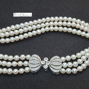 3 soros gyöngy nyaklánc - ékszer - nyaklánc - gyöngyös nyaklánc - Meska.hu