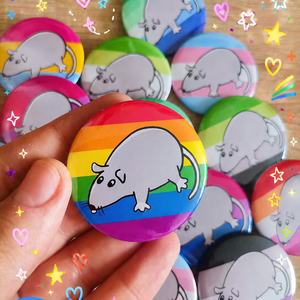 Pride patkány mintás kitűző - Meska.hu