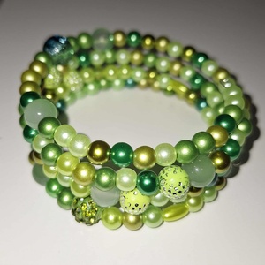 Karácsonyi Zöld Memóriadrótos Karkötő - Meska.hu