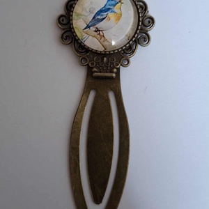 Egyedi, Antikolt Stílusú Fém Könyvjelző Kék Madár Motívummal, Könyv & Zene, Könyvjelző, Mindenmás, MESKA