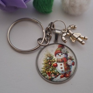 Karácsonyi Hóember Kulcstartó Cukorka Medállal - táska & tok - kulcstartó & táskadísz - kulcstartó - Meska.hu