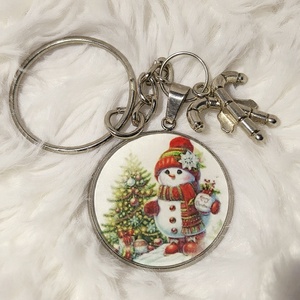Karácsonyi Hóember Kulcstartó Cukorka Medállal, Táska & Tok, Kulcstartó & Táskadísz, Kulcstartó, Ékszerkészítés, MESKA
