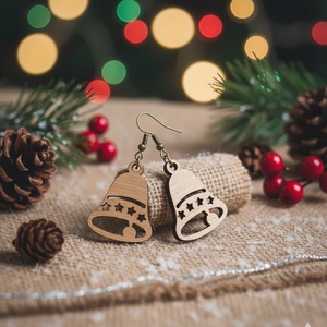 Fa fülbevaló - harang alakú, Ékszer, Fülbevaló, Lógó fülbevaló, Ékszerkészítés, MESKA