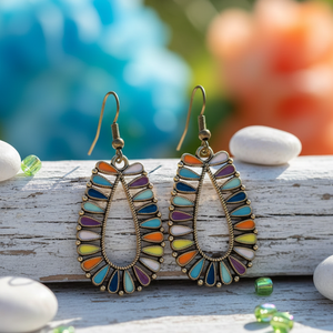 Színpompás, Csepp Alakú Fülbevaló  Etno-Boho Stílus, Ékszer, Fülbevaló, Lógó fülbevaló, Mindenmás, MESKA