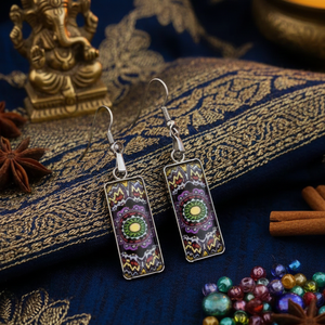 Mandalás Színes Medál Fülbevaló - Indiai Ihletésű Ékszer, Ékszer, Fülbevaló, Lógó fülbevaló, Ékszerkészítés, MESKA