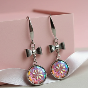 Elegáns masnis fülbevaló 316-os acélból, Ékszer, Fülbevaló, Lógó fülbevaló, Ékszerkészítés, Ez a bájos, nőies fülbevaló kiváló minőségű, 316-os jelölésű acélból készült. 
A fülbevaló alapja p..., MESKA