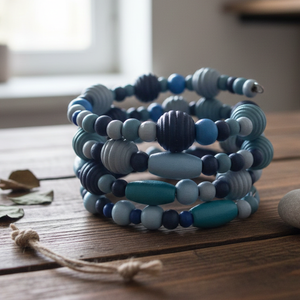 Memóriadrótos Karkötő: Kék Harmónia - Meska.hu