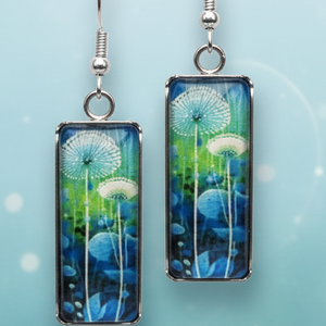 Kék-Zöld Álomvilág Pitypang Fülbevaló - Meska.hu