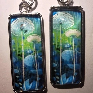 Kék-Zöld Álomvilág Pitypang Fülbevaló - ékszer - fülbevaló - lógó fülbevaló - Meska.hu