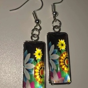 Nyári Fény és Vidámság: Napraforgós-Virágos Fülbevaló - ékszer - fülbevaló - lógó fülbevaló - Meska.hu