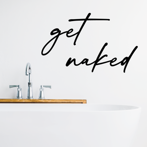 Fából készült felirat- get naked - otthon & életmód - dekoráció - fali és függő dekoráció - felirat - Meska.hu