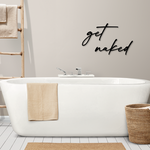 Fából készült felirat- get naked, Otthon & Életmód, Dekoráció, Fali és függő dekoráció, Felirat, Famegmunkálás, MESKA