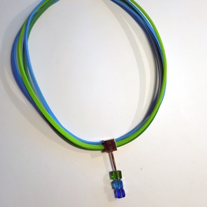 B 271 Polifoam szálakra fűzött üvegkristályos nyaklánc - Meska.hu