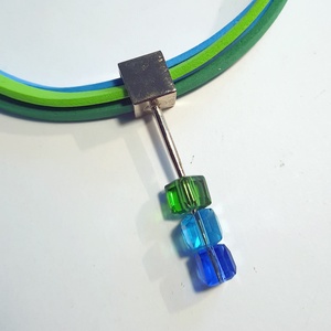 B 271 Polifoam szálakra fűzött üvegkristályos nyaklánc - ékszer - nyaklánc - medálos nyaklánc - Meska.hu