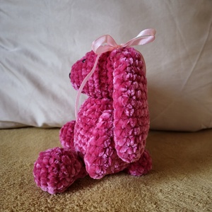 Horgolt zsenília plüssnyuszi (pink) - játék & sport - plüssállat & játékfigura - maci - Meska.hu