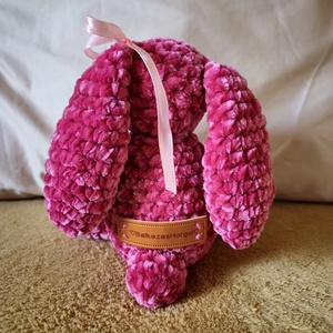 Horgolt zsenília plüssnyuszi (pink) - játék & sport - plüssállat & játékfigura - maci - Meska.hu
