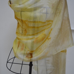 Páfrányvilág ecoprint selyemsál - ruha & divat - sál, sapka, kendő - sál - Meska.hu