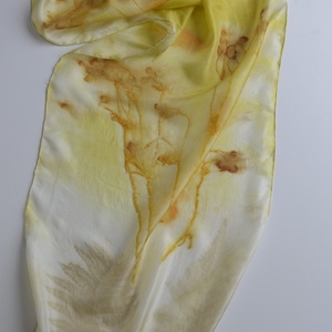 Páfrányvilág ecoprint selyemsál - ruha & divat - sál, sapka, kendő - sál - Meska.hu