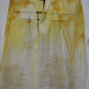 Páfrányvilág ecoprint selyemsál - Meska.hu