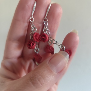 Rózsa fülbevaló  - ékszer - fülbevaló - lógó fülbevaló - Meska.hu Rózsa fülbevaló  - ékszer - fülbevaló - lógó fülbevaló - Meska.hu