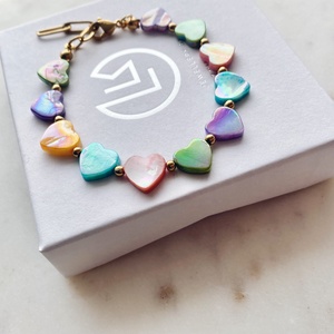 Krisztina Lango színes kagyló gyöngy karkötő - ékszer - karkötő - ásványkarkötő - Meska.hu