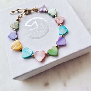 Krisztina Lango színes kagyló gyöngy karkötő - ékszer - karkötő - ásványkarkötő - Meska.hu