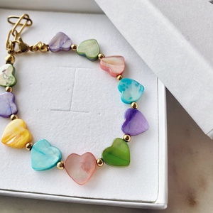 Krisztina Lango színes kagyló gyöngy karkötő - ékszer - karkötő - ásványkarkötő - Meska.hu