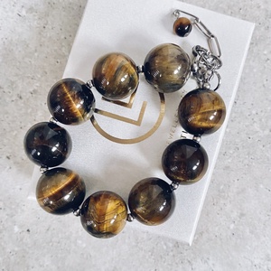 Krisztina Lango tigrisszem ásványkarkötő, Ékszer, Karkötő, Ásványkarkötő, Ékszerkészítés, MESKA