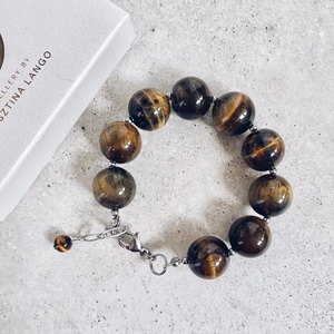 Krisztina Lango tigrisszem ásványkarkötő - ékszer - karkötő - ásványkarkötő - Meska.hu