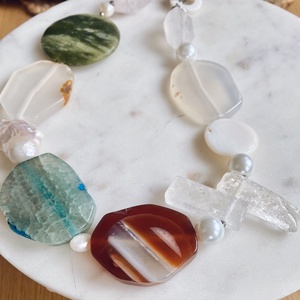 Krisztina Lango ásványkő nyaklánc - ékszer - nyaklánc - statement nyaklánc - Meska.hu