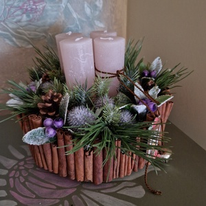 fahéjjal - karácsony - adventi díszek - adventi asztaldísz - Meska.hu
