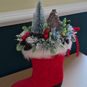 Csizma dekoráció 3 - karácsony - karácsonyi ajándékozás - karácsonyi ajándékcsomagolás - Meska.hu