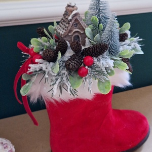 Csizma dekoráció 3 - karácsony - karácsonyi ajándékozás - karácsonyi ajándékcsomagolás - Meska.hu
