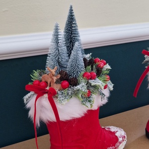 Csizma dekoráció 3 - karácsony - karácsonyi ajándékozás - karácsonyi ajándékcsomagolás - Meska.hu