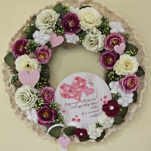 Anyák napjára kopogtató - otthon & életmód - virágdekoráció - virágdíszek - dekor koszorúk, kopogtatók - Meska.hu