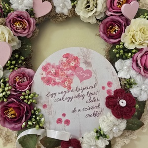 Anyák napjára kopogtató - otthon & életmód - virágdekoráció - virágdíszek - dekor koszorúk, kopogtatók - Meska.hu