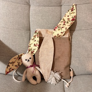 Nyuszis gyermek tornazsák kisnyuszival - játék & sport - ovis felszerelés - ovis hátizsák - Meska.hu