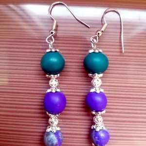 Egyedi lógó fülbevaló süthető gyurmából - ékszer - fülbevaló - lógó fülbevaló - Meska.hu