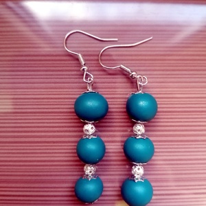 Egyedi lógó fülbevaló süthető gyurmából - ékszer - fülbevaló - lógó fülbevaló - Meska.hu