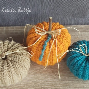 Horgolt tök dísz 3db  - otthon & életmód - dekoráció - halloween - halloweeni dekoráció - Meska.hu
