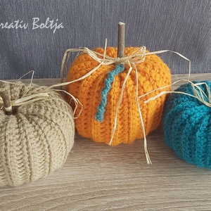 Horgolt tök dísz 3db  - otthon & életmód - dekoráció - halloween - halloweeni dekoráció - Meska.hu
