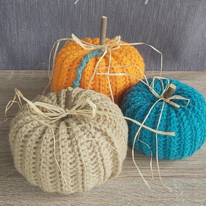 Horgolt tök dísz 3db  - otthon & életmód - dekoráció - halloween - halloweeni dekoráció - Meska.hu