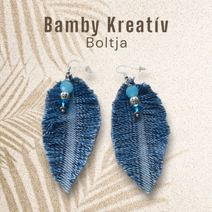 Farmer fülbevaló ásványgyönggyel, Ékszer, Fülbevaló, Lógó fülbevaló, Újrahasznosított alapanyagból készült termékek, Ékszerkészítés, MESKA