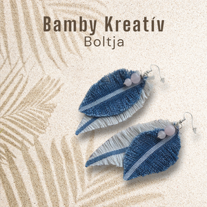 Farmer fülbevaló ásványgyönggyel - ékszer - fülbevaló - lógó fülbevaló - Meska.hu