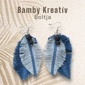 Farmer fülbevaló ásványgyönggyel, Ékszer, Fülbevaló, Lógó fülbevaló, Újrahasznosított alapanyagból készült termékek, Ékszerkészítés, MESKA